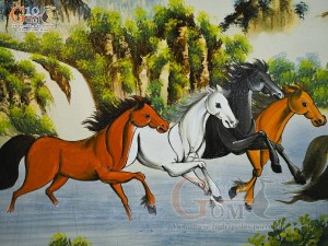 Tranh sứ cao cấp vẽ cảnh Mã Đáo Thành Công, 68x128cm