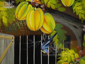 Tranh sứ cao cấp vẽ cảnh mùa Khế chín, 60x90cm