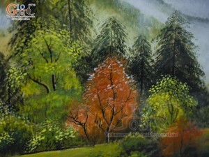 Tranh sứ cao cấp vẽ cảnh Sơn Thủy Hữu Tình, 68x128cm