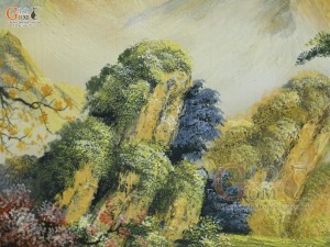 Tranh sứ cao cấp vẽ cảnh Sơn Thủy Hữu Tình, 68x97cm