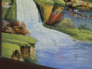 Tranh sứ cao cấp vẽ cảnh Sơn Thủy Hữu Tình, 68x97cm