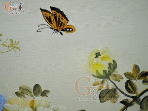 Tranh sứ cao cấp vẽ hoa Phù Dung, 60x90cm