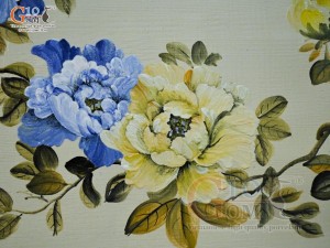 Tranh sứ cao cấp vẽ hoa Phù Dung, 60x90cm