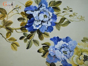 Tranh sứ cao cấp vẽ hoa Phù Dung, 60x90cm