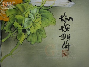 Tranh sứ cao cấp vẽ Kim Kê Đại Cát, 60x90cm