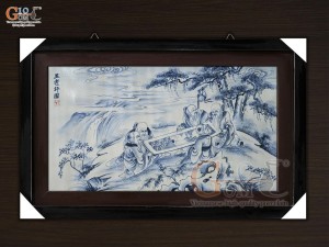 Tranh sứ cao cấp vẽ Ngũ Lão Bình Đồ, 60x90cm