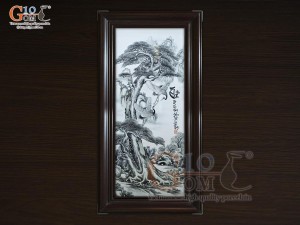 Tranh sứ cổ mặc cao cấp vẽ cảnh Tùng Hạc - Thọ Tỷ Nam Sơn, 68x128cm Tranh sứ cổ mặc cao cấp vẽ cảnh Tùng Hạc - Thọ Tỷ Nam Sơn, 68x128cm