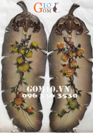 Tranh sứ đắp nổi tạo hình Lá chuối