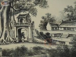 Tranh sứ cao cấp vẽ cảnh Đường về Làng, 60x90cm