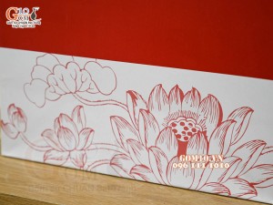 Túi giấy trắng đỏ đựng hộp ấm chén Túi giấy trắng đỏ đựng hộp ấm chén