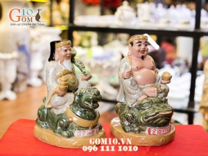 Tượng  Thần Tài - Ông Địa cưỡi Cóc Tỳ Hưu 27cm