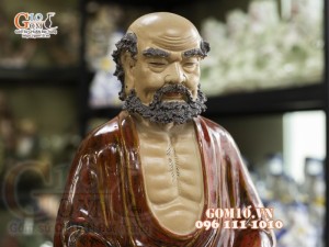 Tượng Bồ Đề Đạt Ma men màu, cao 38cm