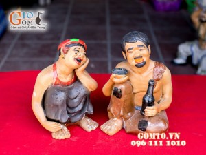 Tượng Chí Phèo - Thị Nở cao 25 x 17cm