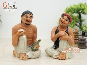 Tượng gốm Chí Phèo -Thi Nở cao 18cm Tượng gốm Chí Phèo -Thi Nở cao 18cm