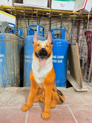 Tượng chó becgie bằng sứ cao 73cm