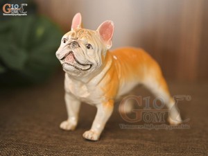 Tượng chó Bulldog, tượng chó mặt xệ, dài 17cm