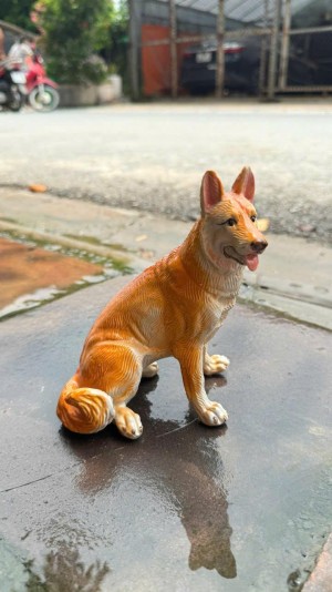 Tượng chó shiba mẫu ngồi cao 15cm
