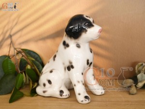 Tượng chó sứ đốm nhí, cao 22cm