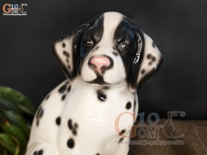 Tượng chó sứ màu đốm, cao 30cm