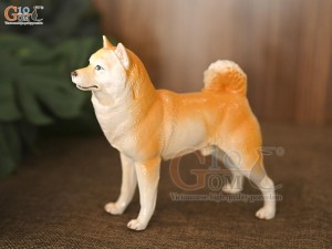 Tượng chó sứ Shiba vàng, cao 14cm Tượng chó sứ Shiba vàng, cao 14cm