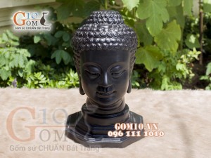 Tượng đầu quan âm mặt thiện, cao 38cm