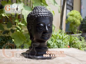 Tượng đầu quan âm mặt thiện, cao 38cm