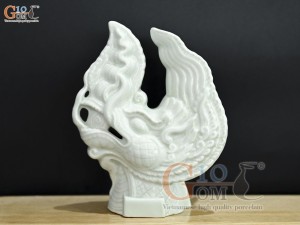 Tượng đầu Rồng thời Lý men ngọc, cao 17cm
