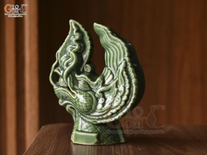 Tượng đầu Rồng thời Lý men xanh, cao 16cm