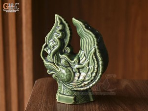 Tượng đầu Rồng thời Lý men xanh, cao 16cm