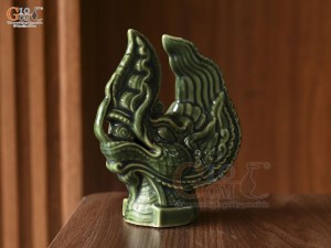 Tượng đầu Rồng thời Lý men xanh, cao 16cm