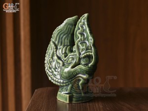 Tượng đầu Rồng thời Lý men xanh, cao 16cm