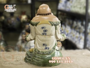 Tượng Di Lạc chúc phúc men màu, cao 50cm