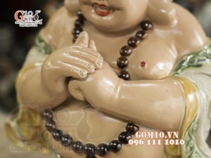 Tượng Di Lạc chúc phúc men màu, cao 50cm