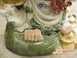 Tượng Di Lạc chúc phúc men màu, cao 50cm