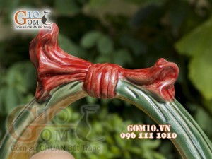 Tượng Di Lạc men ngọc, cao 35cm