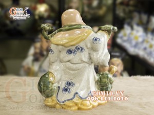 Tượng Di Lạc Tiểu Phúc men màu, cao 32cm