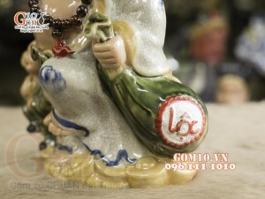 Tượng Di Lạc Tiểu Phúc men màu, cao 32cm