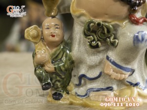 Tượng Di Lạc Tiểu Phúc men màu, cao 32cm