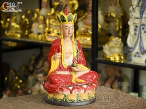 Tượng Địa Tạng Vương Bồ Tát men màu, cao 35cm