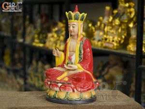 Tượng Địa Tạng Vương Bồ Tát men màu, cao 35cm