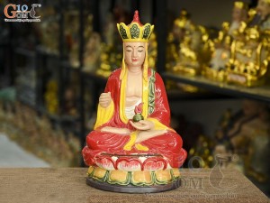 Tượng Địa Tạng Vương Bồ Tát men màu, cao 35cm