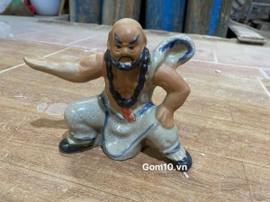 Tượng ghép cây Lỗ Chí Thâm men rạn ngang tay 