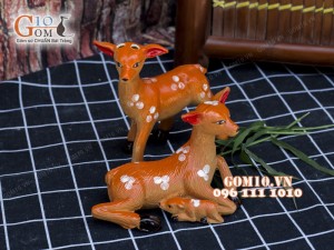 Tượng gốm 2 chú hươu sao 16cm