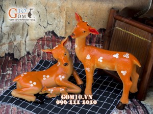 Tượng gốm 2 chú hươu sao 60cm