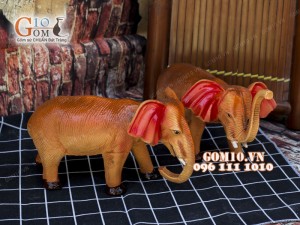 Tượng gốm 2 chú Voi 13cm