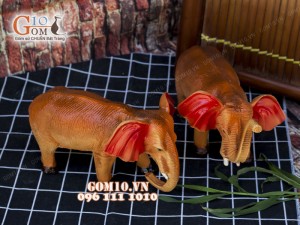 Tượng gốm 2 chú Voi 13cm