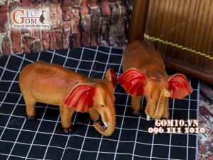 Tượng gốm 2 chú Voi 13cm