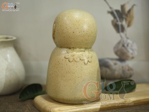 Tượng gốm An Nhiên màu vàng, cao 20cm