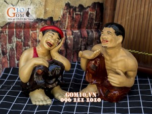 Tượng gốm Chí Phèo - Thị nở 22cm Tượng gốm Chí Phèo - Thị nở 22cm