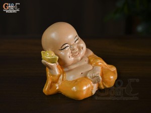 Tượng gốm Chú Tiểu Chiêu Tài cao 7,5cm (Màu ngẫu nhiên)
